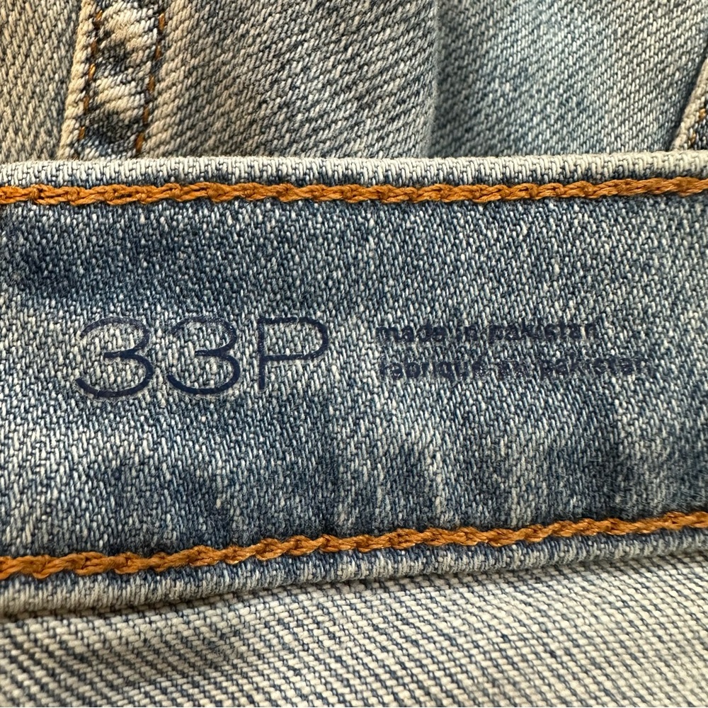 Pilcro High Rise Straight Leg Cropped Denim Jeans Size 33P Light Blue - Picture 10 of 12